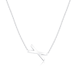 Letter X Silver Necklace SPE-5538